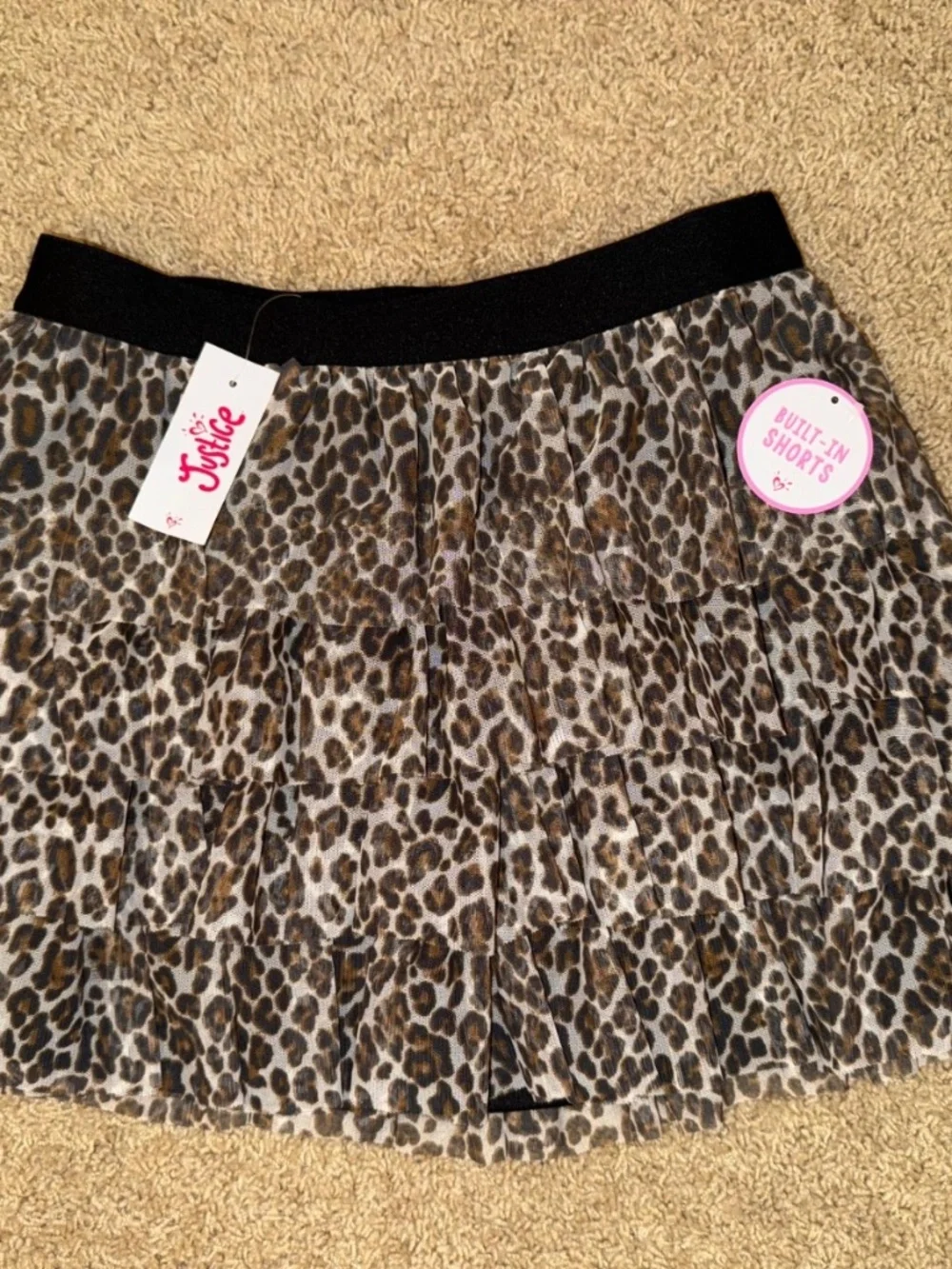 Justice Always Fierce Cat Tee & Leopard Skort NWT Outfit Set